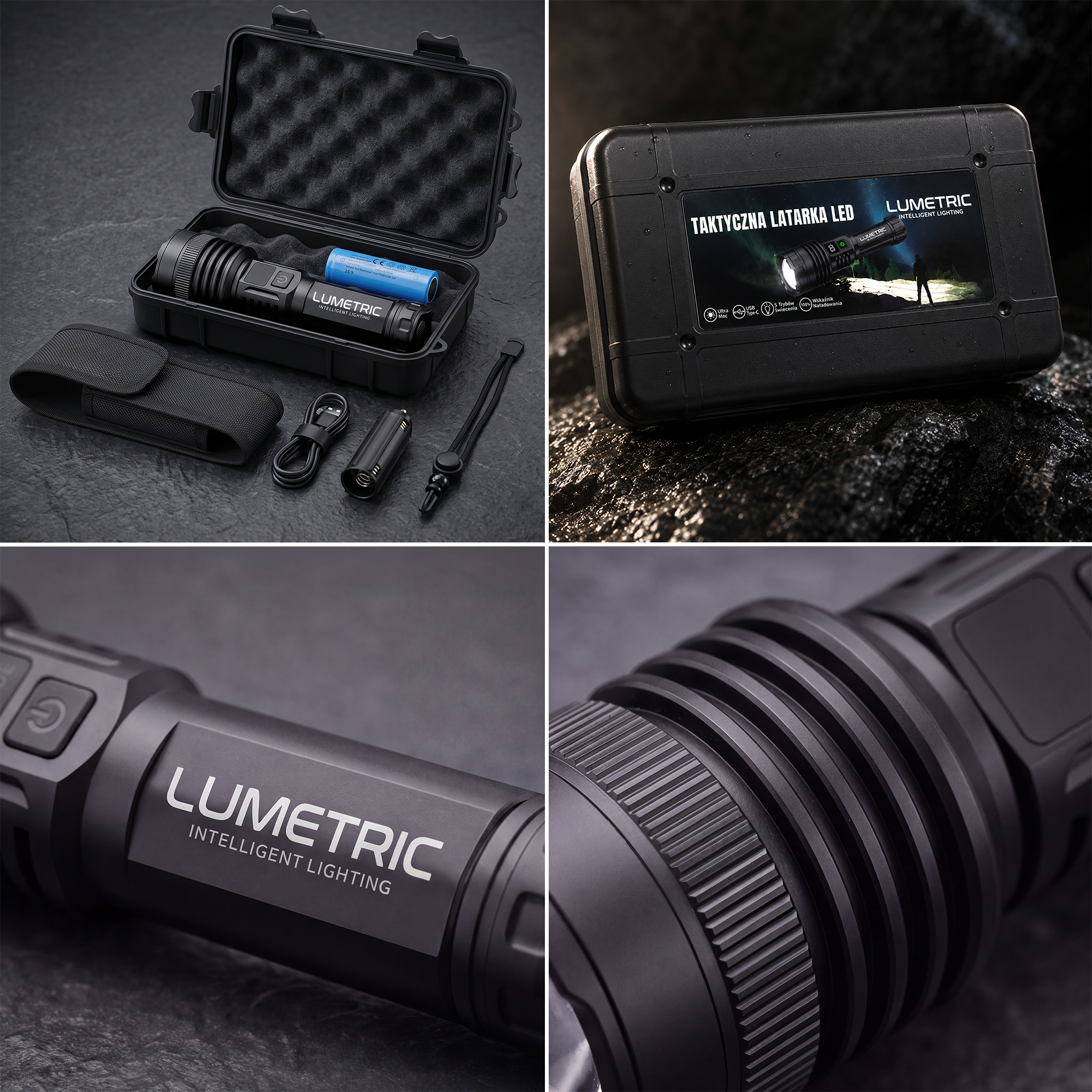 Latarka Taktyczna LED Lumetric z Funkcją Powerbank - obrazek 4